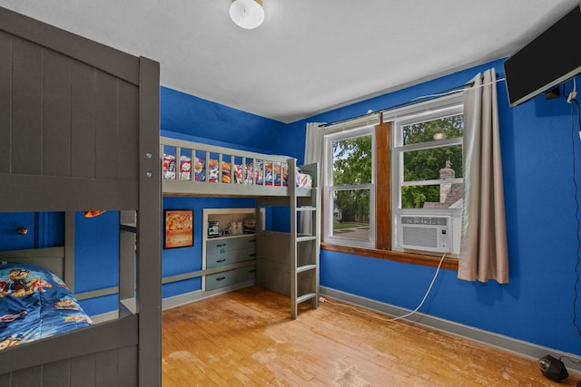 768 Reed St, Neenah, WI 54956 - bedroom with vaulted ceiling, wood finished floors, and baseboards