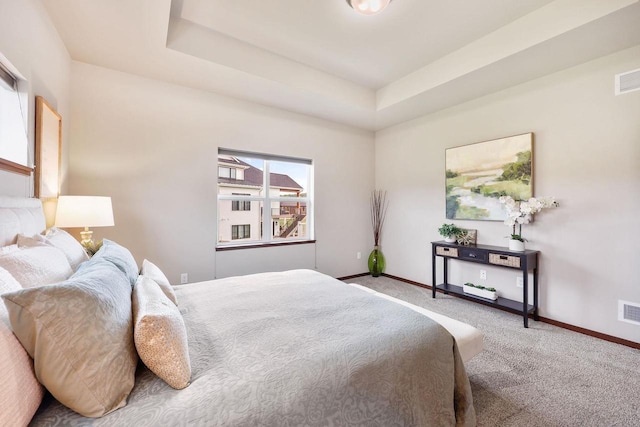 5829 Prairie Cloud Ct, Waunakee, WI 53597 - carpeted bedroom featuring baseboards and a raised ceiling