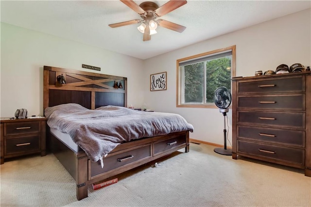 2531 Balsam Ct, Eau Claire, WI 54703 - bedroom with light carpet, ceiling fan, and baseboards