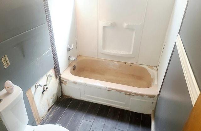 3602 N 85th St Unit 3604, Milwaukee, WI 53222 - full bath with toilet, wood-type flooring, and shower / bathtub combination