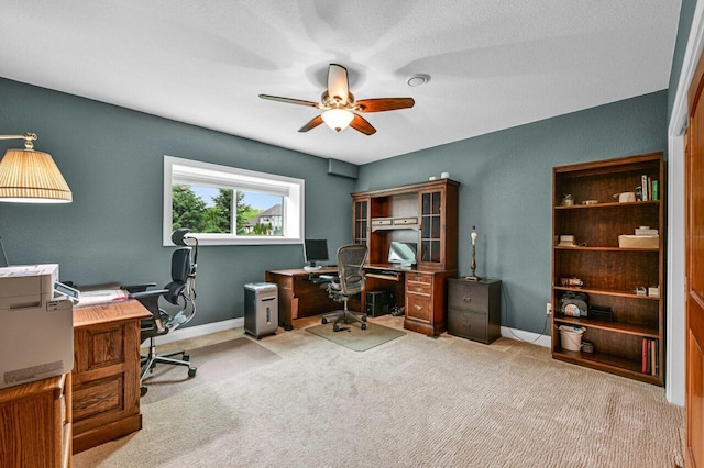 W229N3637 Sterling Ct, Pewaukee, WI 53072 - carpeted office with a ceiling fan and baseboards