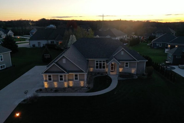 W229N3637 Sterling Ct, Pewaukee, WI 53072 - aerial view at dusk of a residential view