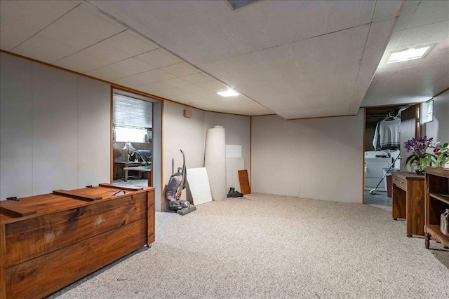 2931 N Ave, Wisconsin Rapids, WI 54495 - finished below grade area featuring carpet floors and washer and clothes dryer