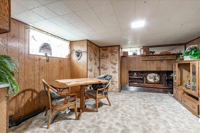 2931 N Ave, Wisconsin Rapids, WI 54495 - carpeted dining room with wood walls