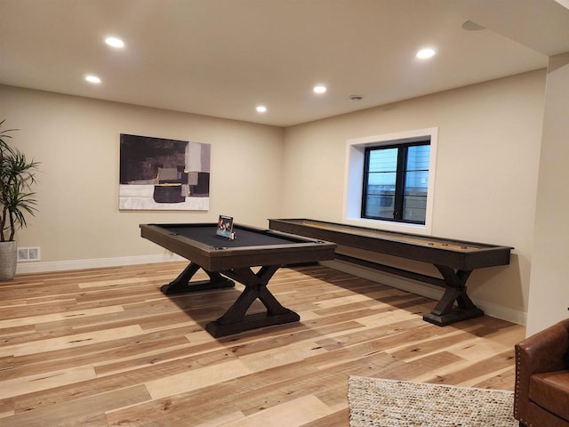 1102 Moll Dr, Waunakee, WI 53597 - game room featuring light wood finished floors, recessed lighting, and pool table