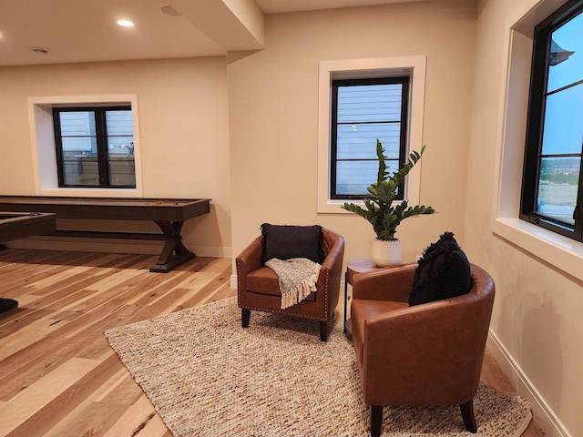 1102 Moll Dr, Waunakee, WI 53597 - living area featuring wood finished floors and recessed lighting
