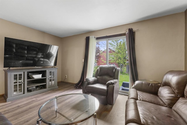1208 Grove St, Menasha, WI 54952 - living room with light wood-type flooring and baseboards