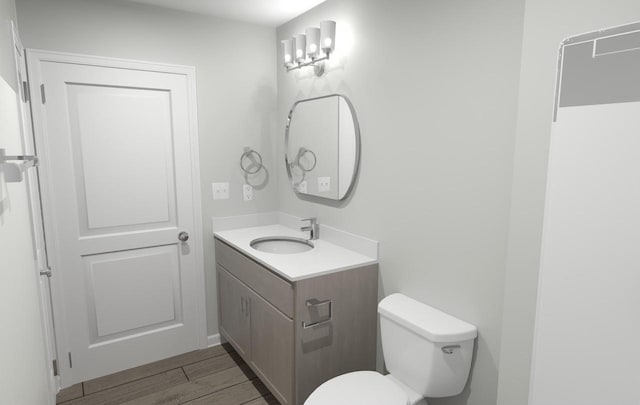 460 Parker Dr Unit Lt6, Genoa City, WI 53128 - half bathroom featuring vanity, toilet, and wood finished floors