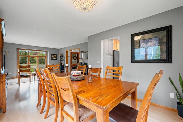 1346 Partridge Ct, Oshkosh, WI 54904 - dining area featuring light wood-style floors and baseboards