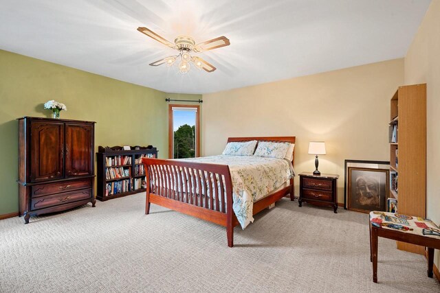 1346 Partridge Ct, Oshkosh, WI 54904 - bedroom featuring light colored carpet, ceiling fan, and baseboards
