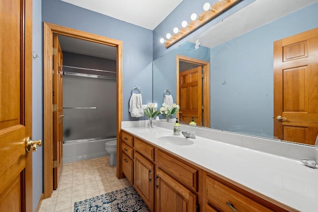1346 Partridge Ct, Oshkosh, WI 54904 - full bathroom featuring vanity, toilet, and combined bath / shower with glass door
