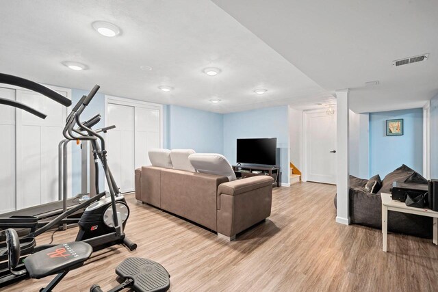 1346 Partridge Ct, Oshkosh, WI 54904 - exercise area featuring light wood-type flooring