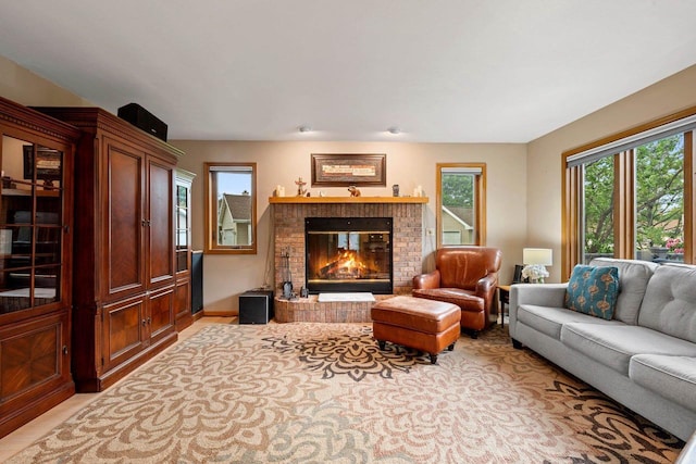 1346 Partridge Ct, Oshkosh, WI 54904 - living area with a fireplace and plenty of natural light