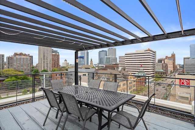 270 E Highland Ave Unit 1031, Milwaukee, WI 53202 - balcony featuring a view of skyline and outdoor dining area