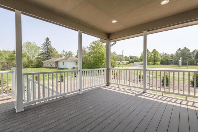 20840 Gray St, Lannon, WI 53046 - wooden terrace featuring view of scattered trees