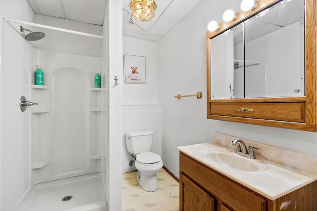 1330 Pinehurst Ln, Neenah, WI 54956 - full bath with a shower stall, vanity, tile patterned floors, and toilet