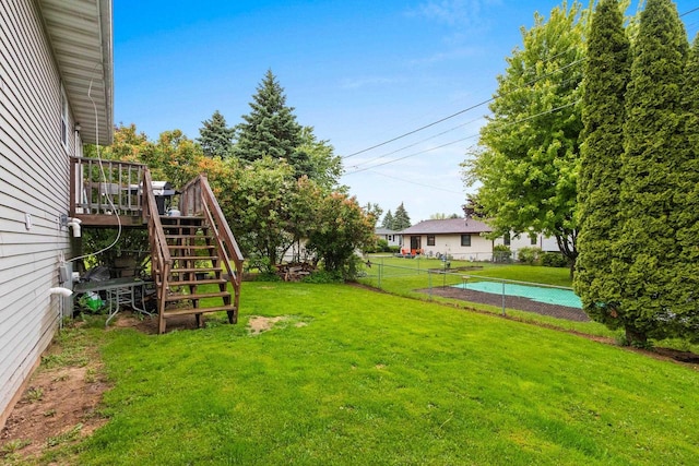 1330 Pinehurst Ln, Neenah, WI 54956 - view of yard with stairs and a wooden deck