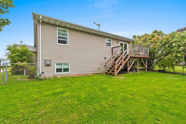 1330 Pinehurst Ln, Neenah, WI 54956 - back of house with a wooden deck and stairway