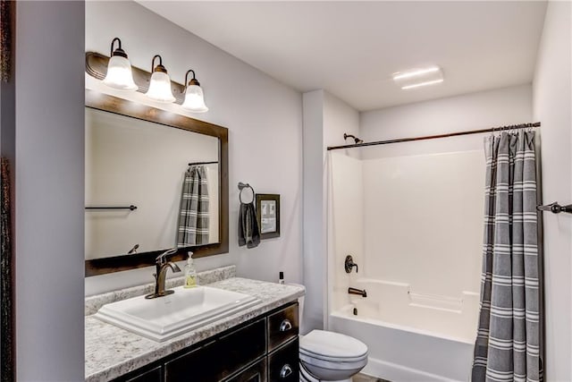 16437 56th Ave, Chippewa Falls, WI 54729 - full bathroom with vanity, toilet, and shower / tub combo with curtain