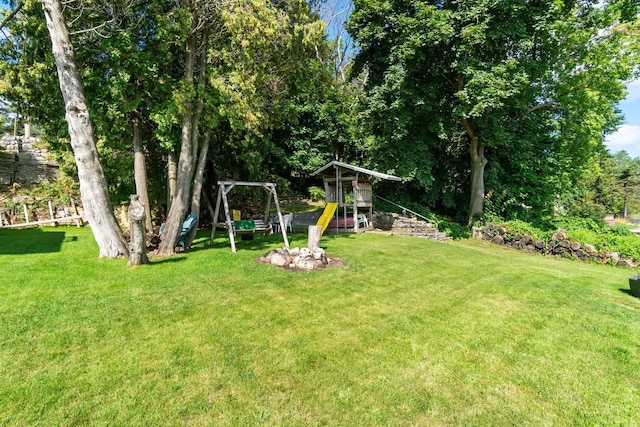 440 N Hudson Ave, Sturgeon Bay, WI 54235 - view of grassy yard with a playground