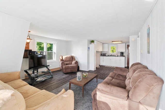 440 N Hudson Ave, Sturgeon Bay, WI 54235 - living area with dark wood-type flooring and healthy amount of natural light
