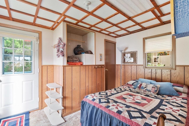 440 N Hudson Ave, Sturgeon Bay, WI 54235 - bedroom with wainscoting and wooden walls