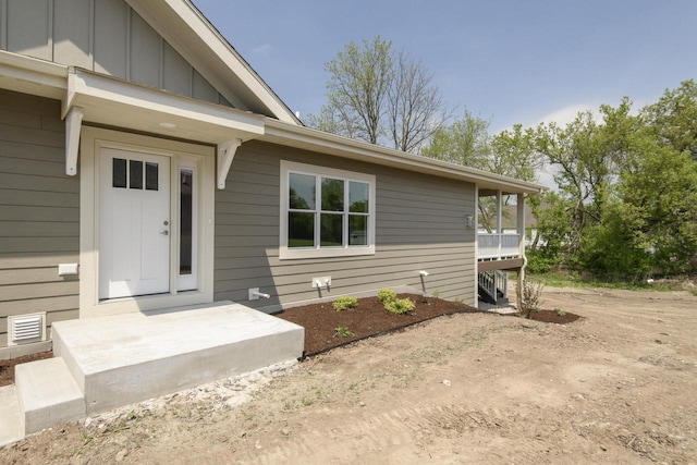 20880 Gray St, Lannon, WI 53046 - entrance to property with board and batten siding