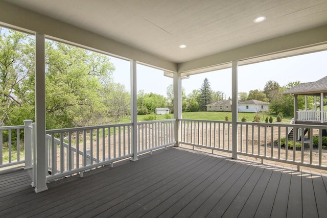 20880 Gray St, Lannon, WI 53046 - wooden terrace with stairway