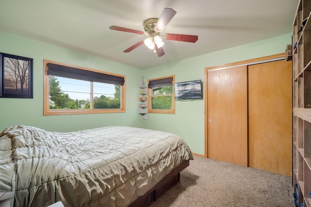 17120 W Fullerton Ave, New Berlin, WI 53151 - carpeted bedroom with a closet and a ceiling fan