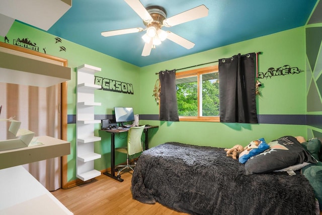 17120 W Fullerton Ave, New Berlin, WI 53151 - bedroom featuring wood finished floors and ceiling fan