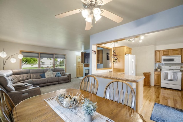 17120 W Fullerton Ave, New Berlin, WI 53151 - dining space featuring ceiling fan and light wood finished floors