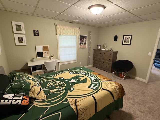 121 Doc Mac Dr, Boscobel, WI 53805 - carpeted bedroom featuring a paneled ceiling and baseboards