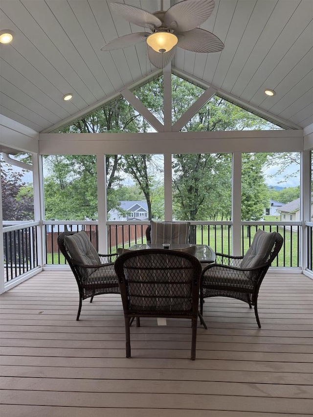 121 Doc Mac Dr, Boscobel, WI 53805 - wooden deck featuring ceiling fan and an outdoor living space