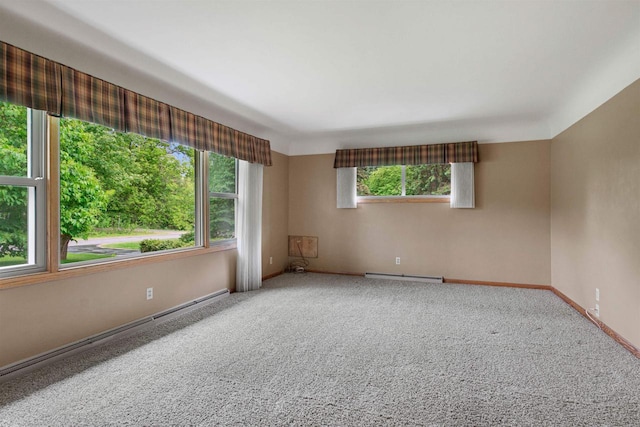 3594 Sunset Dr N, Stevens Point, WI 54482 - spare room with carpet floors, a baseboard radiator, and baseboards