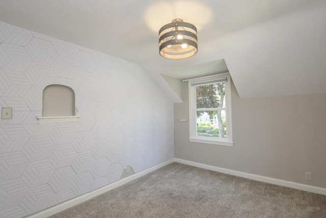 3552 S Pine Ave, Milwaukee, WI 53207 - bonus room featuring lofted ceiling, baseboards, carpet floors, and a chandelier