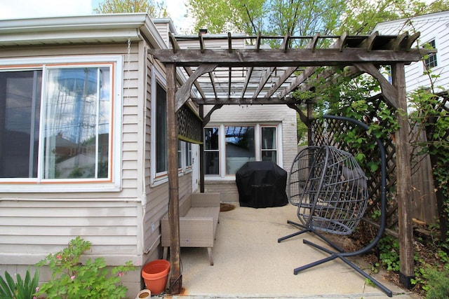 116 N 85th St, Wauwatosa, WI 53226 - view of patio / terrace featuring grilling area and a pergola