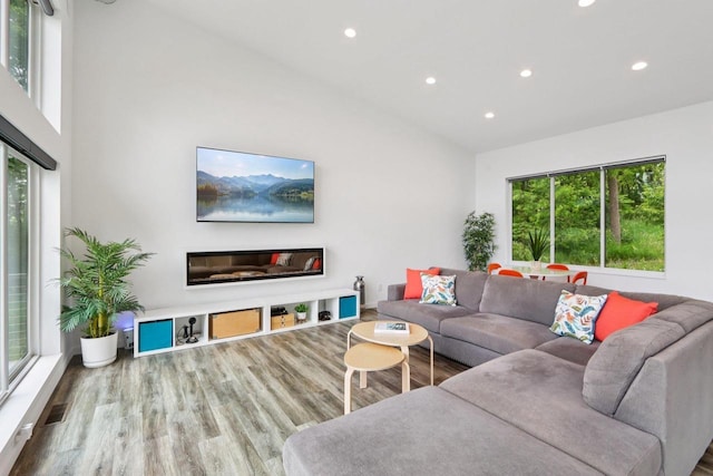 303 Craig Rd, Edgerton, WI 53534 - living room featuring recessed lighting, wood finished floors, and plenty of natural light