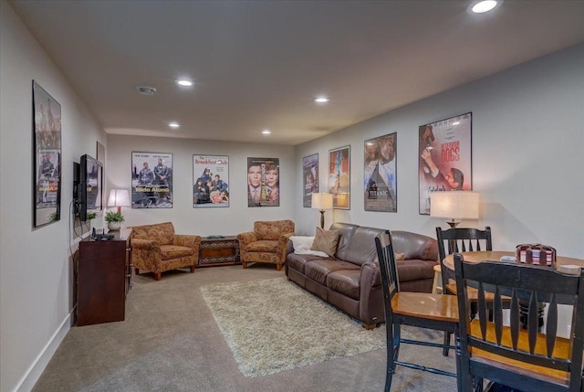 5508 Midmoor Rd, Monona, WI 53716 - living room featuring recessed lighting, carpet, and baseboards