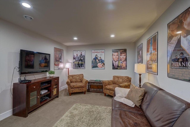 5508 Midmoor Rd, Monona, WI 53716 - living room featuring carpet floors, recessed lighting, and baseboards