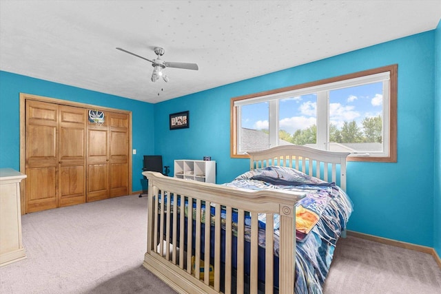1110 Stillmeadow Ln, Menasha, WI 54952 - bedroom featuring carpet floors, a ceiling fan, and a closet