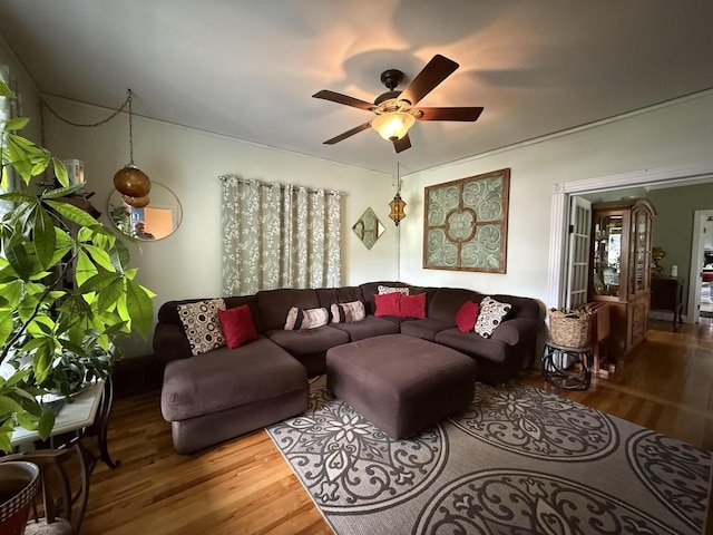 2320 16th Ave, Menominee, MI 49858 - living area with wood finished floors and a ceiling fan