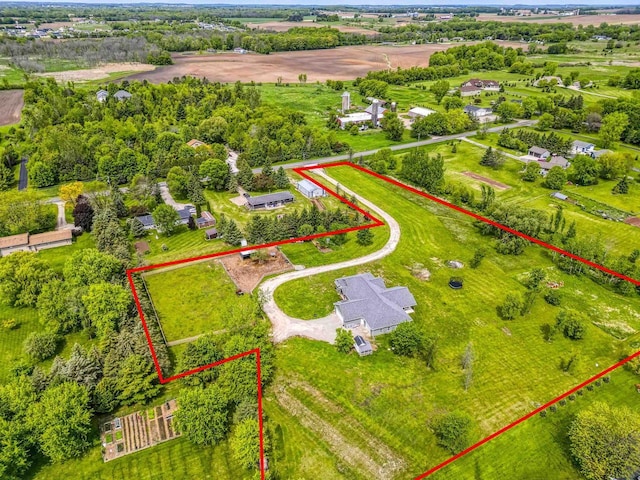 N994 N Rd, Hortonville, WI 54944 - aerial view of property and surrounding area featuring property parcel outlined