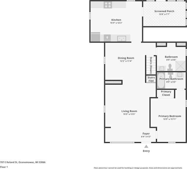 707 E Roland St, Oconomowoc, WI 53066 - room layout