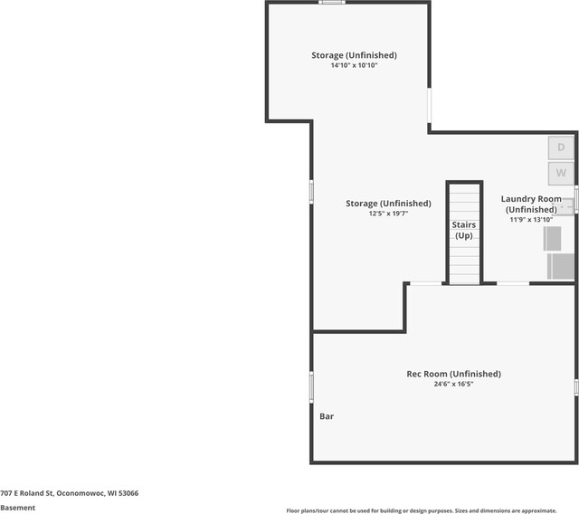 707 E Roland St, Oconomowoc, WI 53066 - floor plan / room layout