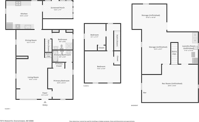 707 E Roland St, Oconomowoc, WI 53066 - room layout