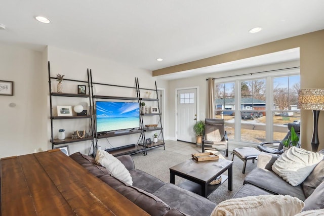 707 E Roland St, Oconomowoc, WI 53066 - living room featuring recessed lighting and baseboards