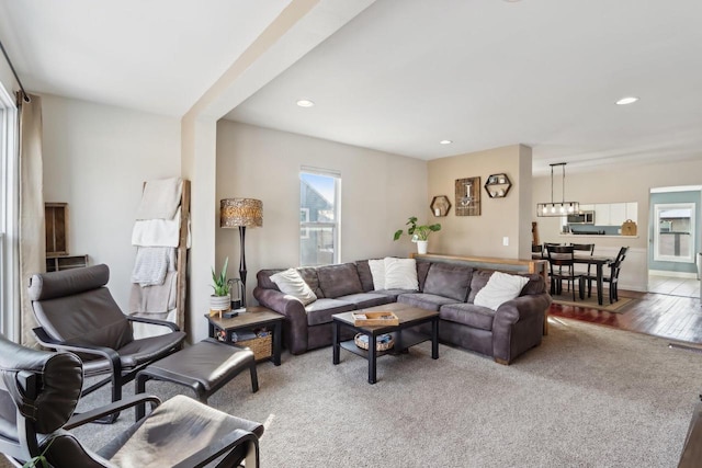 707 E Roland St, Oconomowoc, WI 53066 - living room with recessed lighting and wood finished floors