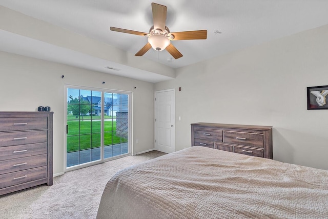 10245 66th Ave Unit 2Bb, Pleasant Prairie, WI 53158 - bedroom with access to exterior, carpet floors, baseboards, and ceiling fan