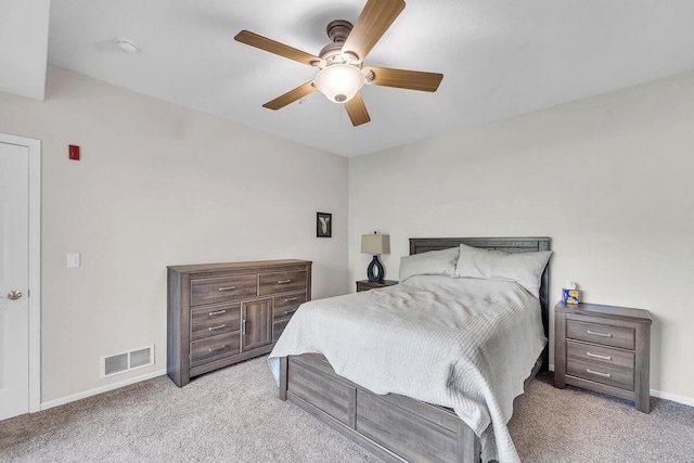 10245 66th Ave Unit 2Bb, Pleasant Prairie, WI 53158 - bedroom with light carpet, baseboards, and ceiling fan