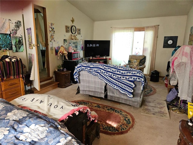 N10449 State Road 25, Wheeler, WI 54772 - carpeted bedroom featuring lofted ceiling